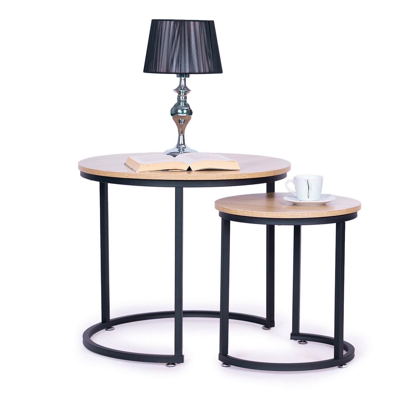 Set of 2 coffee tables, round Loft design