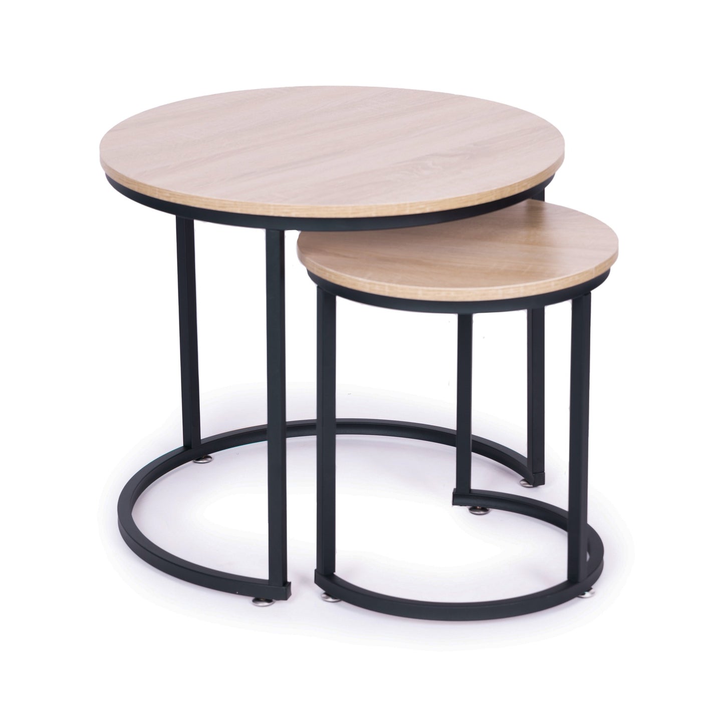 Set of 2 coffee tables, round Loft design