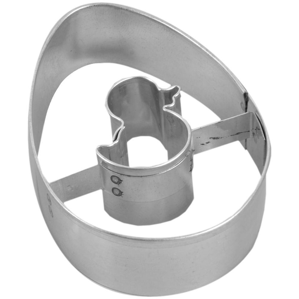 Set of 2 egg-shaped cake tins in stainless steel