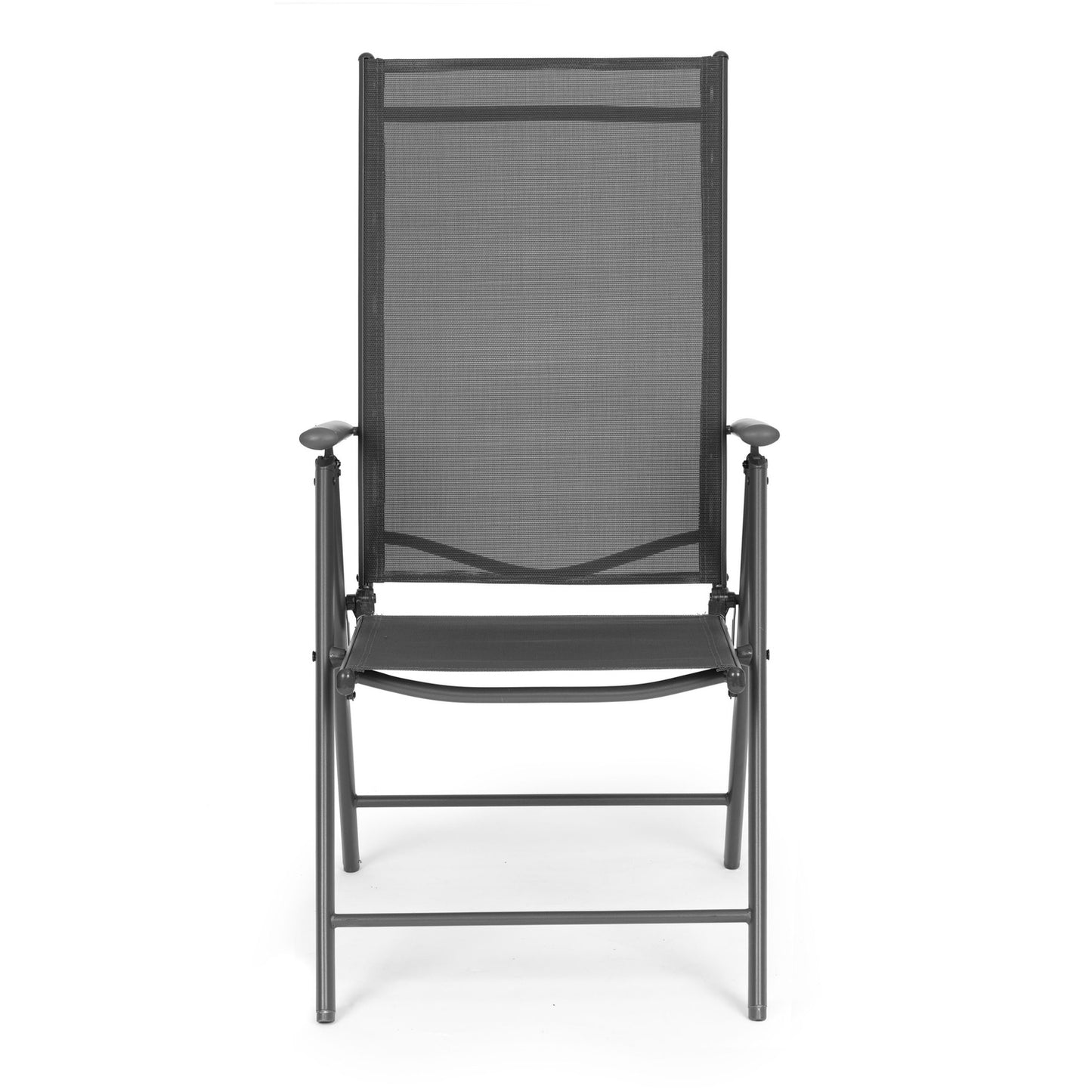 Set of 2 foldable steel garden chairs with adjustable backrest MultiGarden - gray
