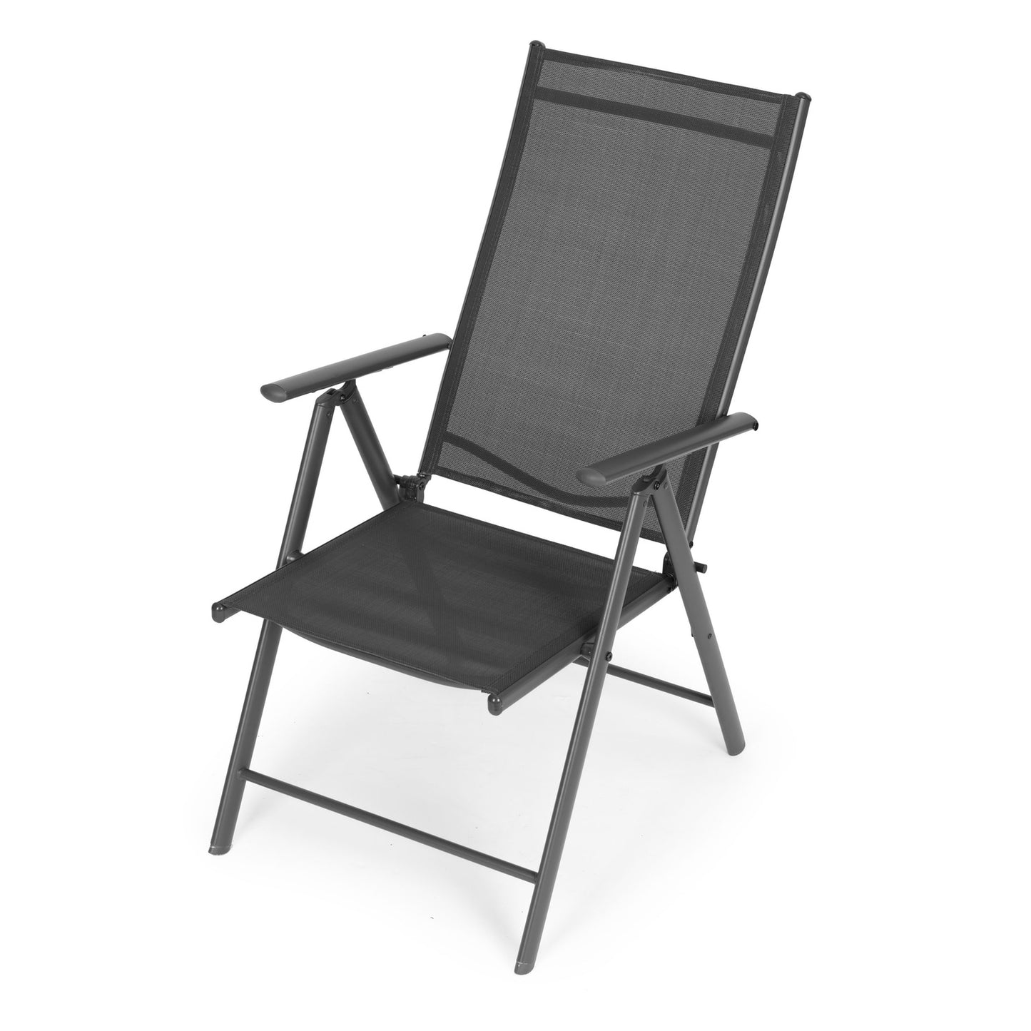 Set of 2 foldable steel garden chairs with adjustable backrest MultiGarden - gray