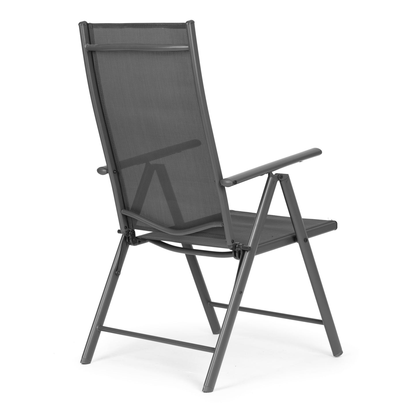Set of 2 foldable steel garden chairs with adjustable backrest MultiGarden - gray