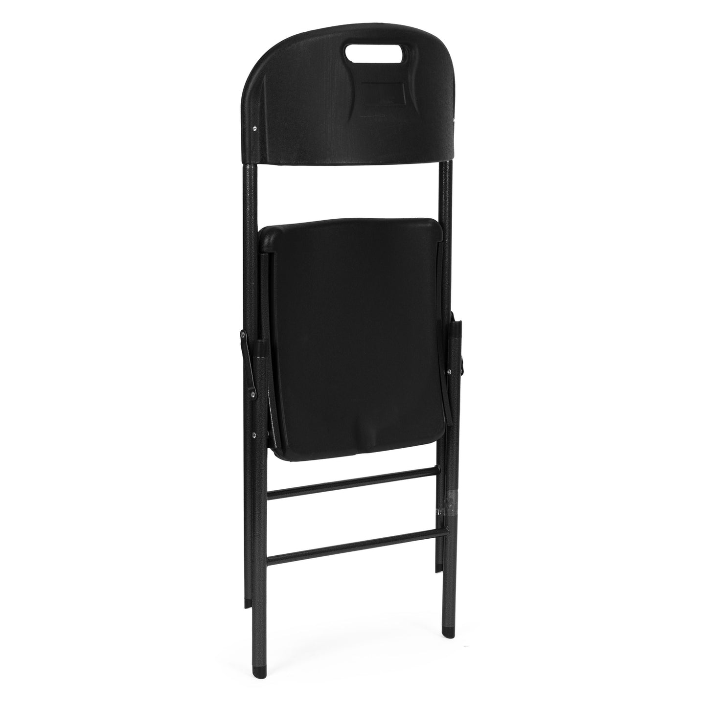 Set of 2 folding chairs, catering set, metal, HDPE, black, ModernHome
