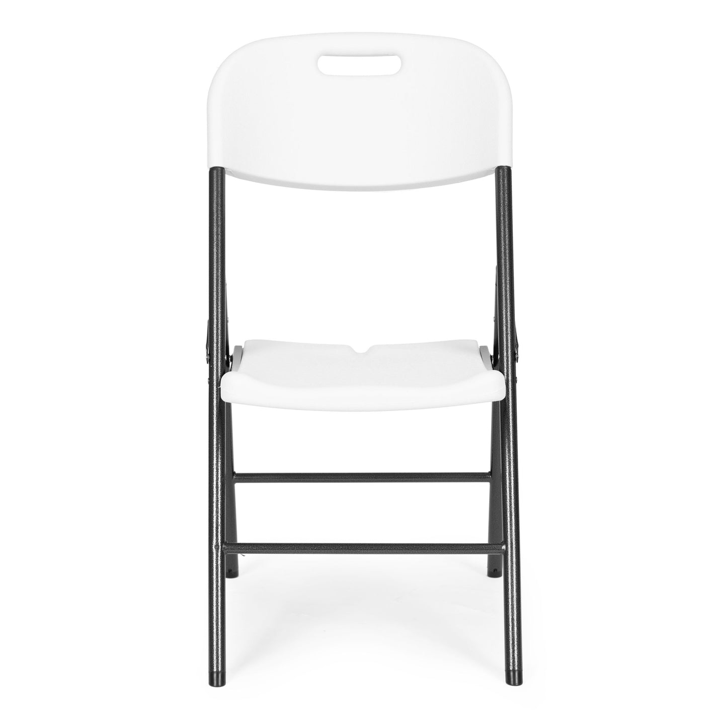 Set of 2 folding chairs, catering set, metal, HDPE, white, ModernHome