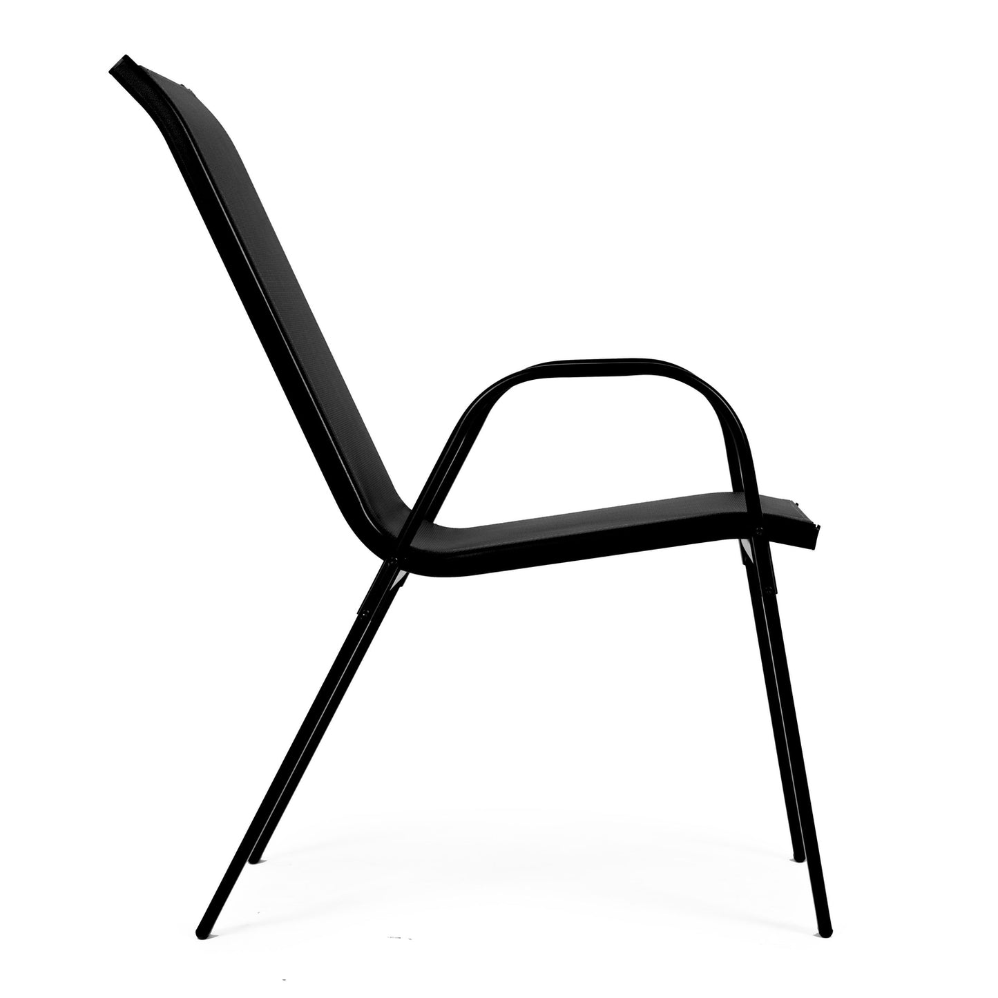 Set of 2 garden chairs for the terrace, balcony, black
