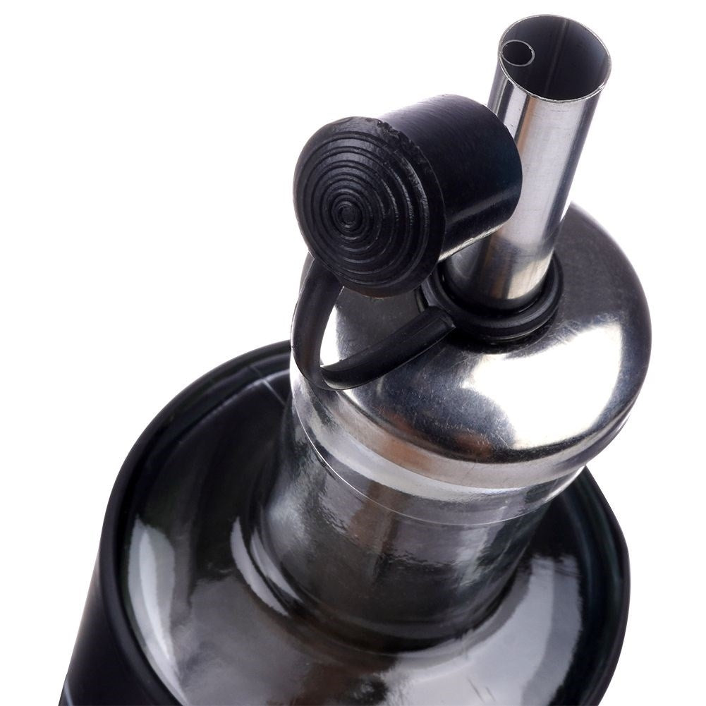 Set of 2 glass bottles for oil & vinegar with dispenser lid