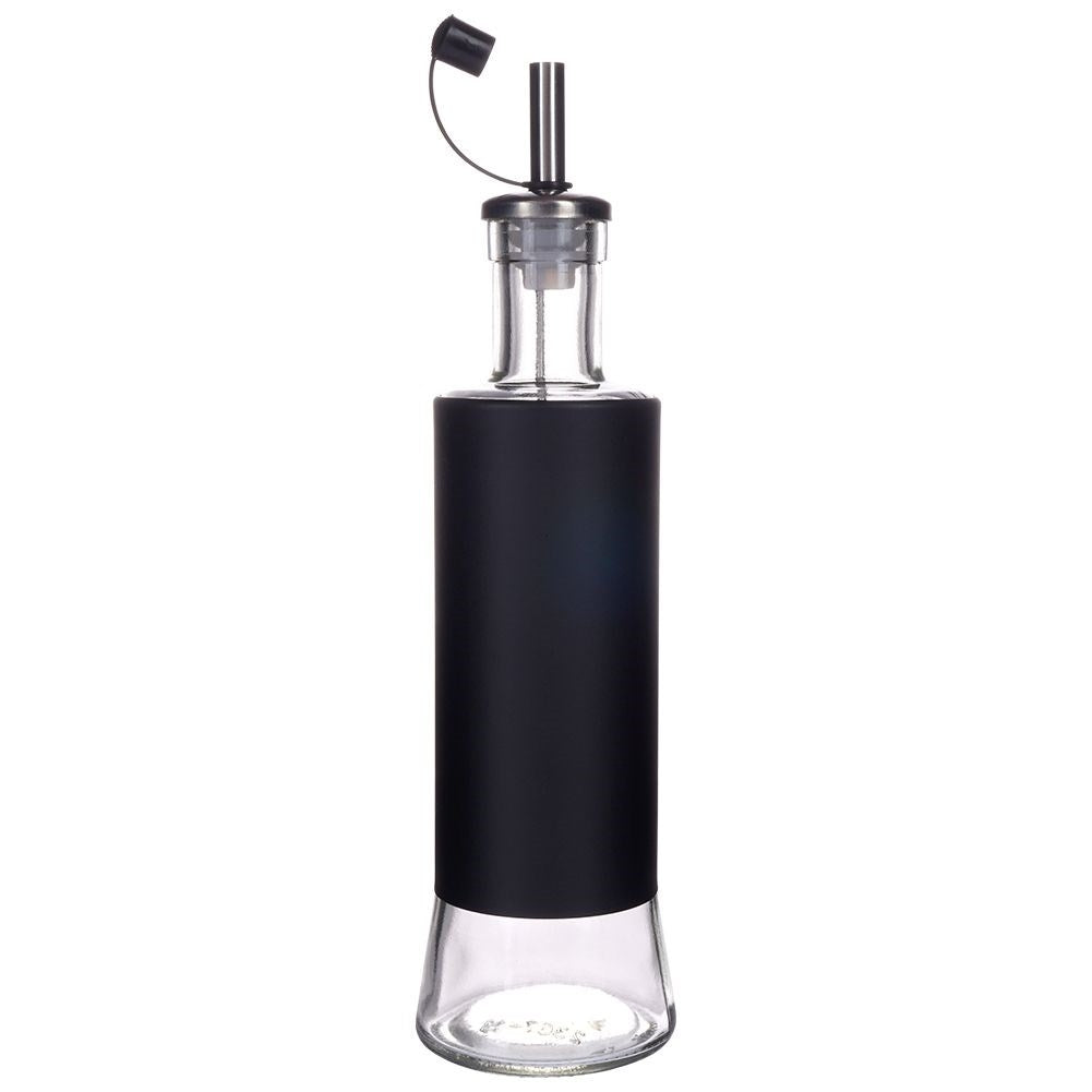 Set of 2 glass bottles for oil & vinegar with dispenser lid