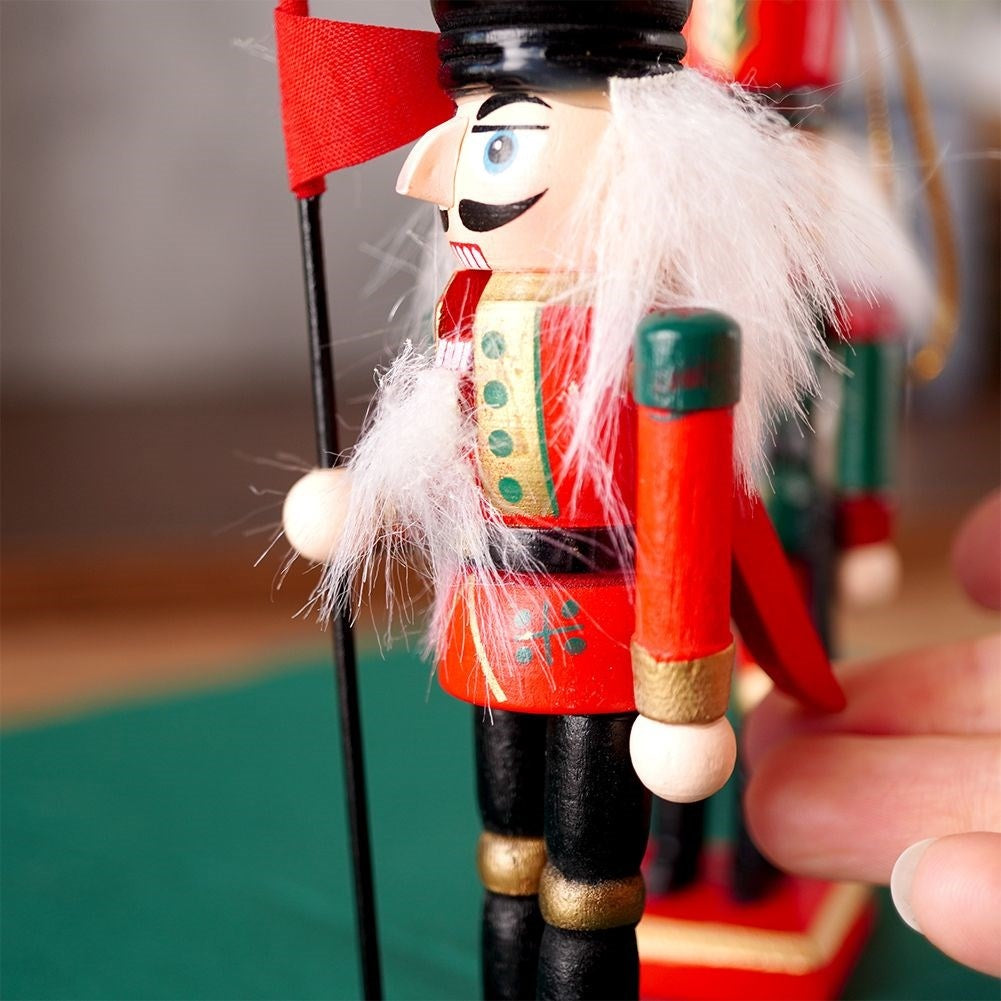 Set of 2 hand-painted nutcracker figures, 12 cm, wood