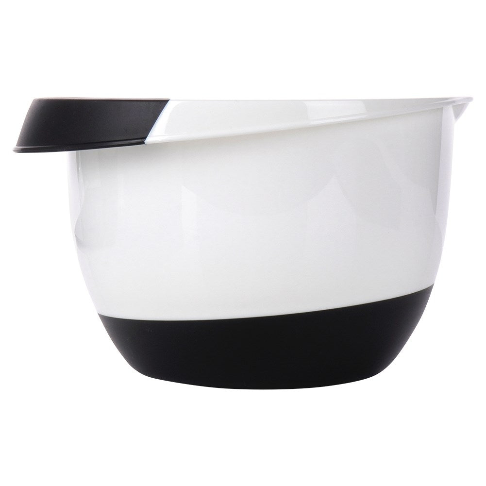 Set of 2 kitchen bowls: handle, non-slip base, 18.5 & 22.5 cm