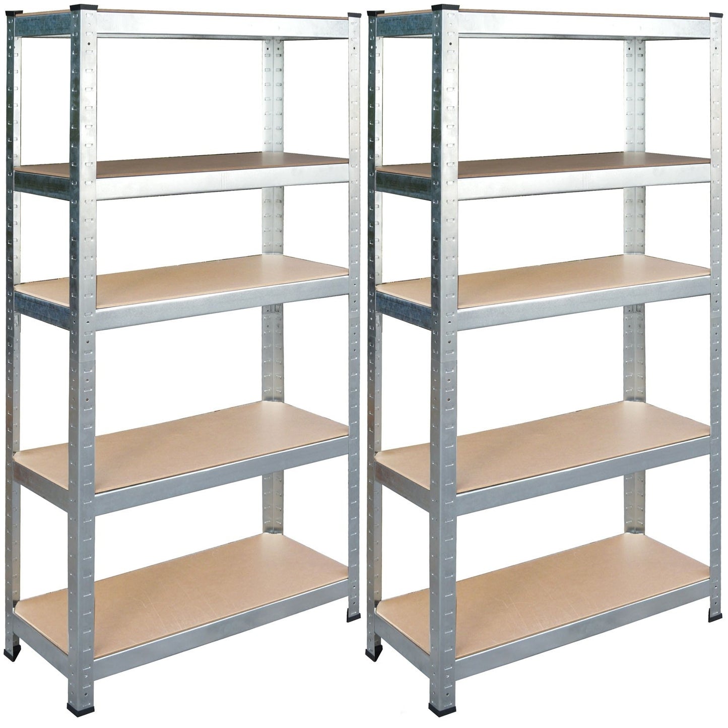 Set of 2 metal shelves for storage, 150 x 75 x 30 cm, Humberg HR-810