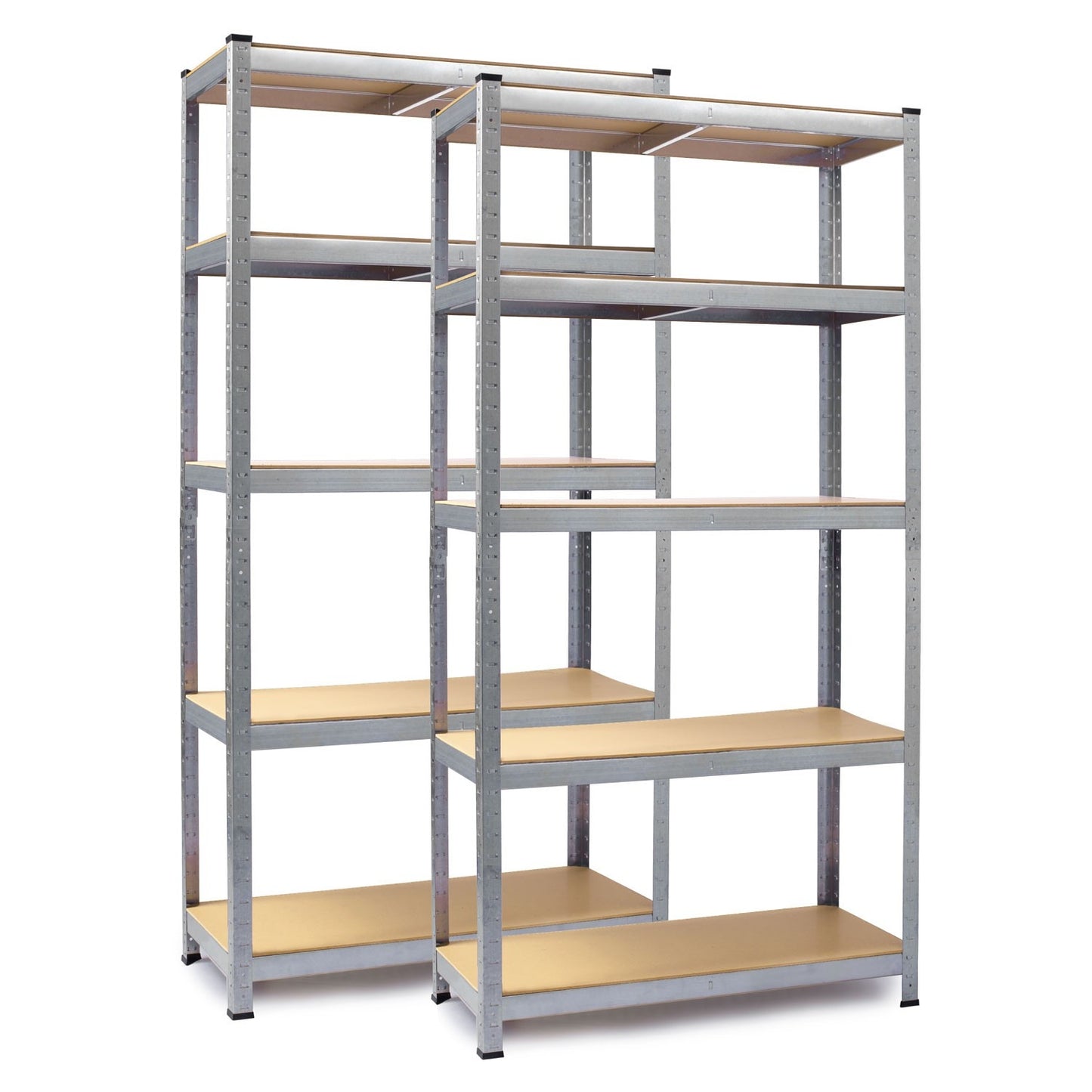 Set of 2 metal shelves for storage, 150 x 75 x 30 cm, Humberg HR-810