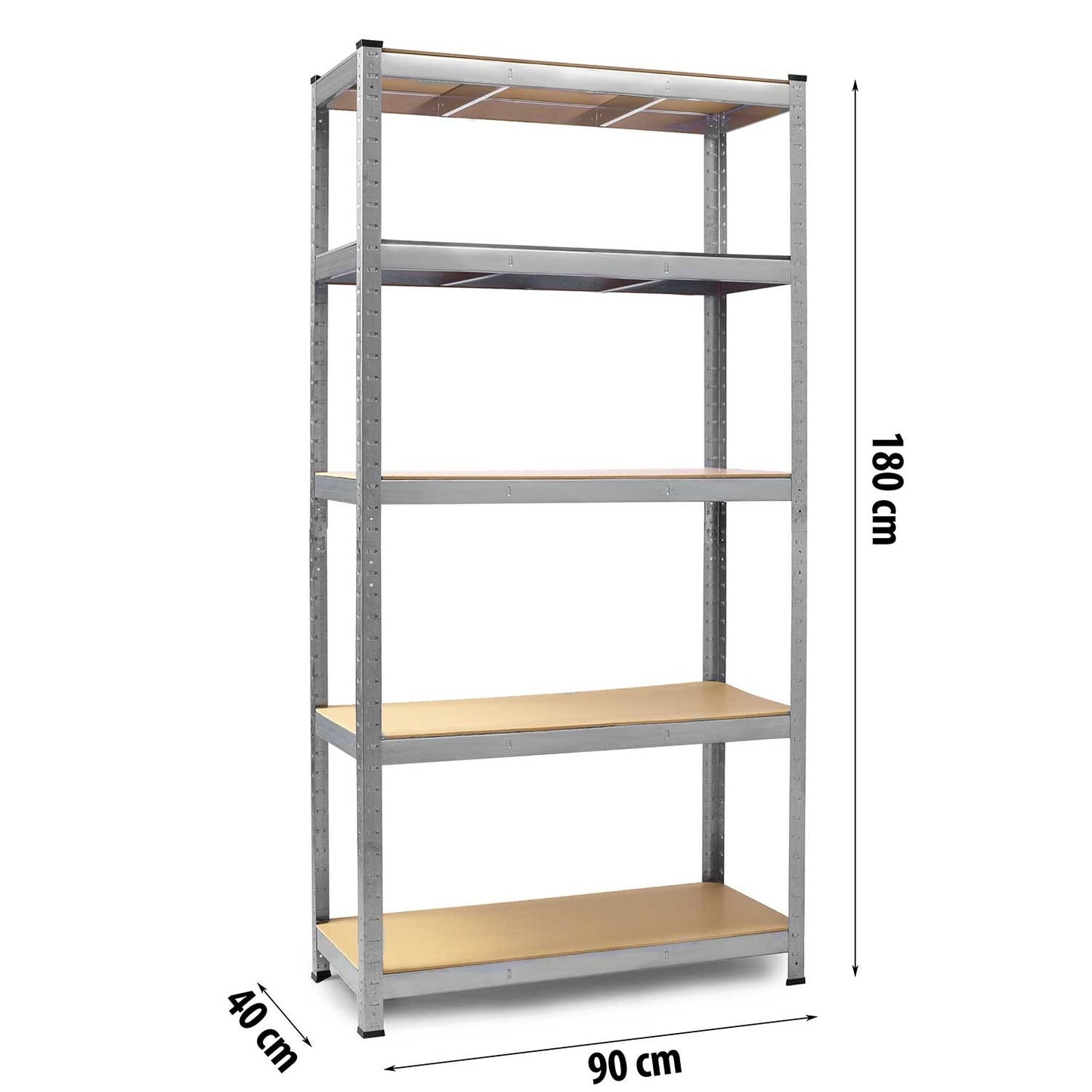Set of 2 metal shelves for storage 180x90x40 cm Humberg HR-812