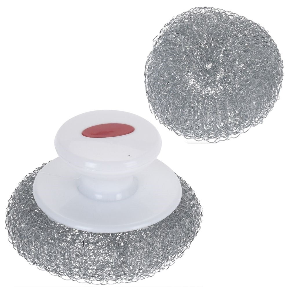 Set of 2 scouring sponges with comfortable handle