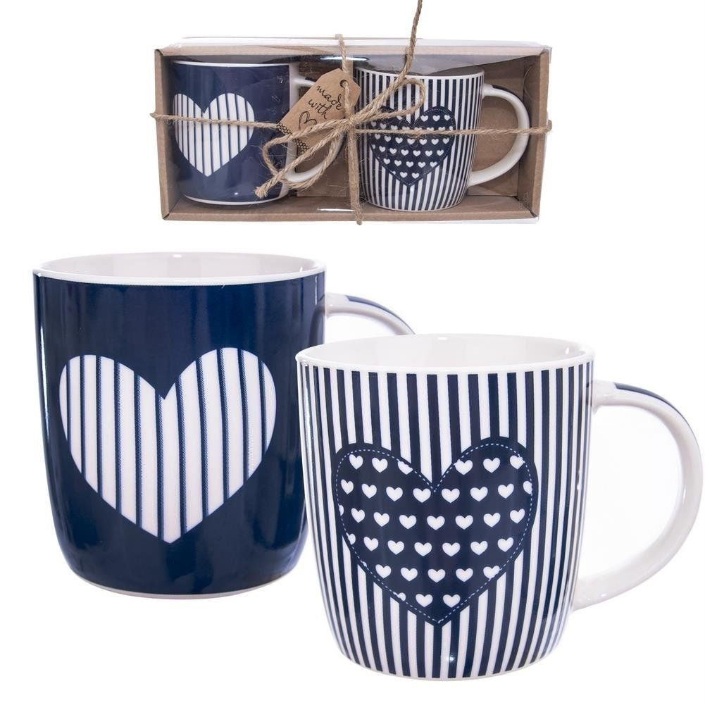 Set of 2 stylish porcelain mugs with a unique design