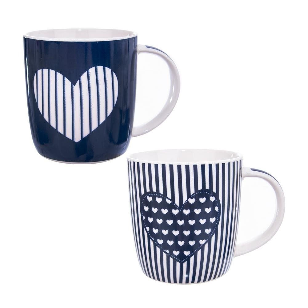 Set of 2 stylish porcelain mugs with a unique design