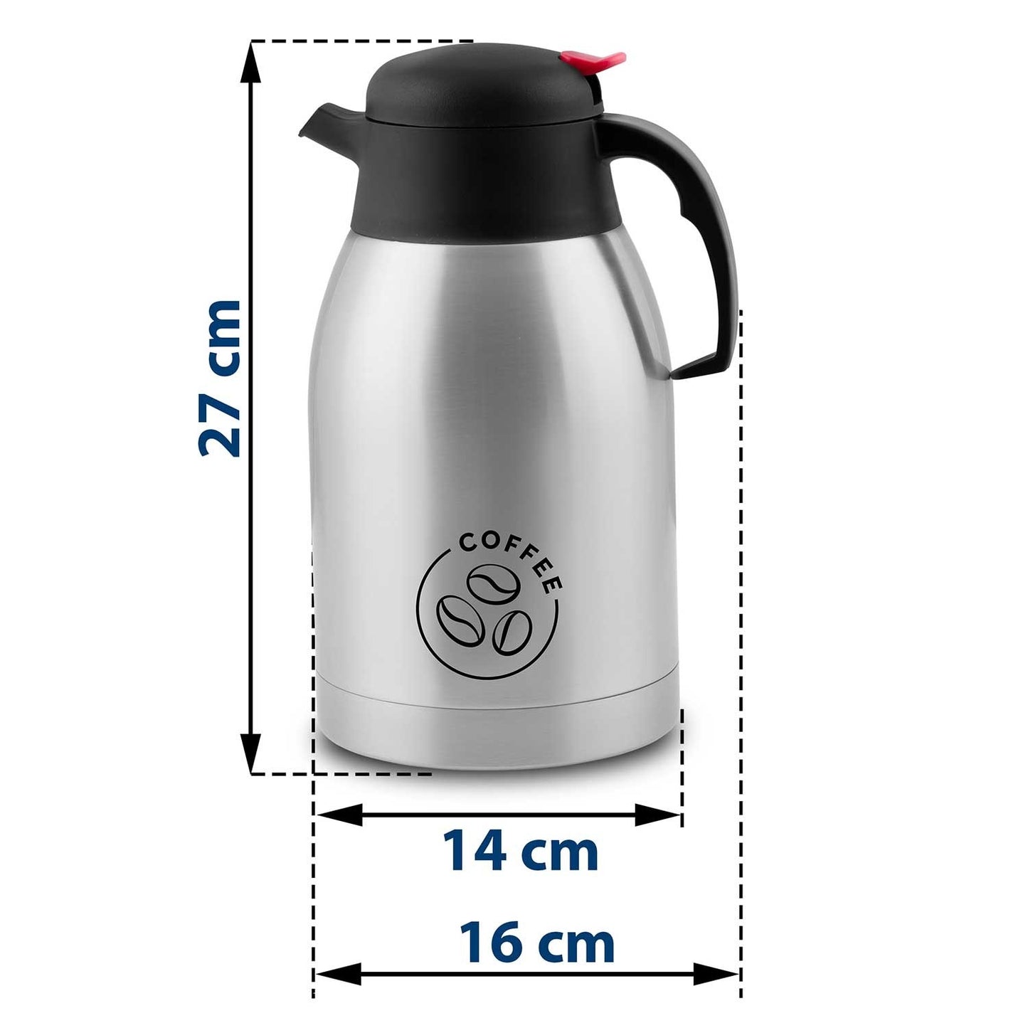 Set of 2 vacuum jugs for coffee and tea, 2 liters, Berdsen BD-780