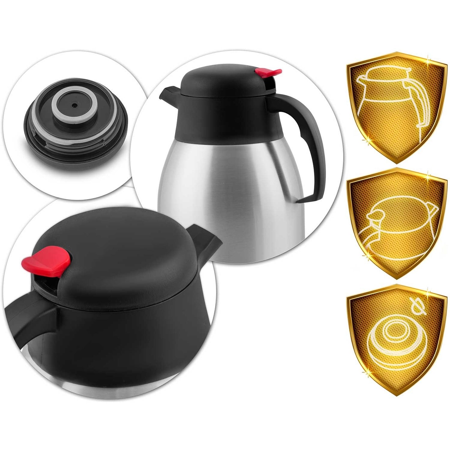Set of 2 vacuum jugs for coffee and tea, 2 liters, Berdsen BD-780
