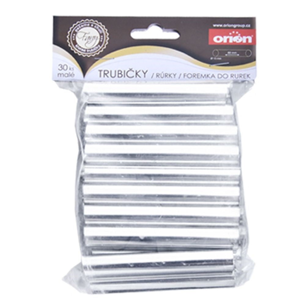 Set of 30 molds for cream rolls - chrome-plated metal