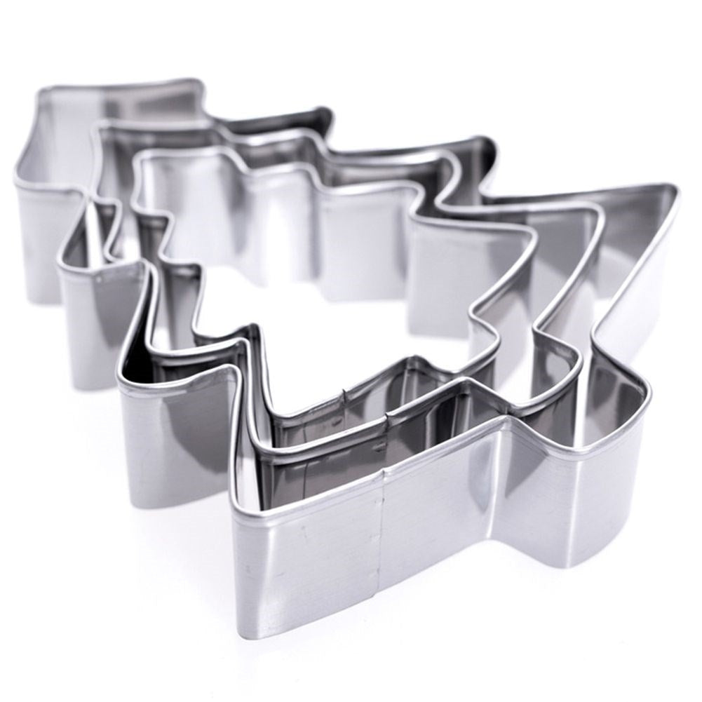 Set of 3 Christmas molds in stainless steel for gingerbread cookies