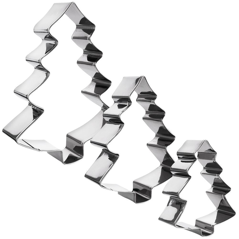Set of 3 Christmas molds in stainless steel for gingerbread cookies