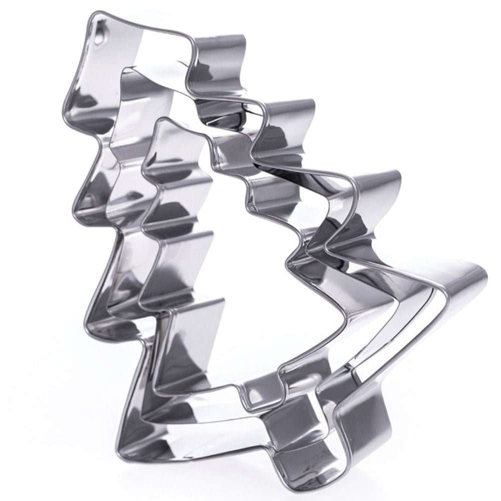 Set of 3 Christmas molds in stainless steel for gingerbread cookies