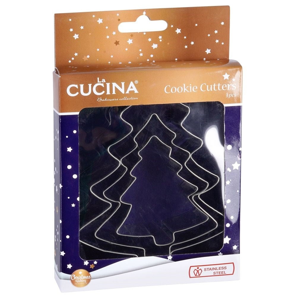 Set of 3 Christmas molds in stainless steel for gingerbread cookies