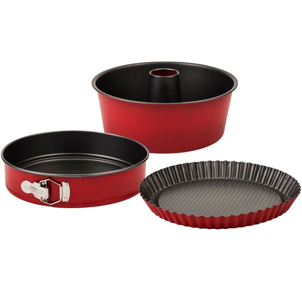 Set of 3 baking tins: cake tin, spring tin, tart tin