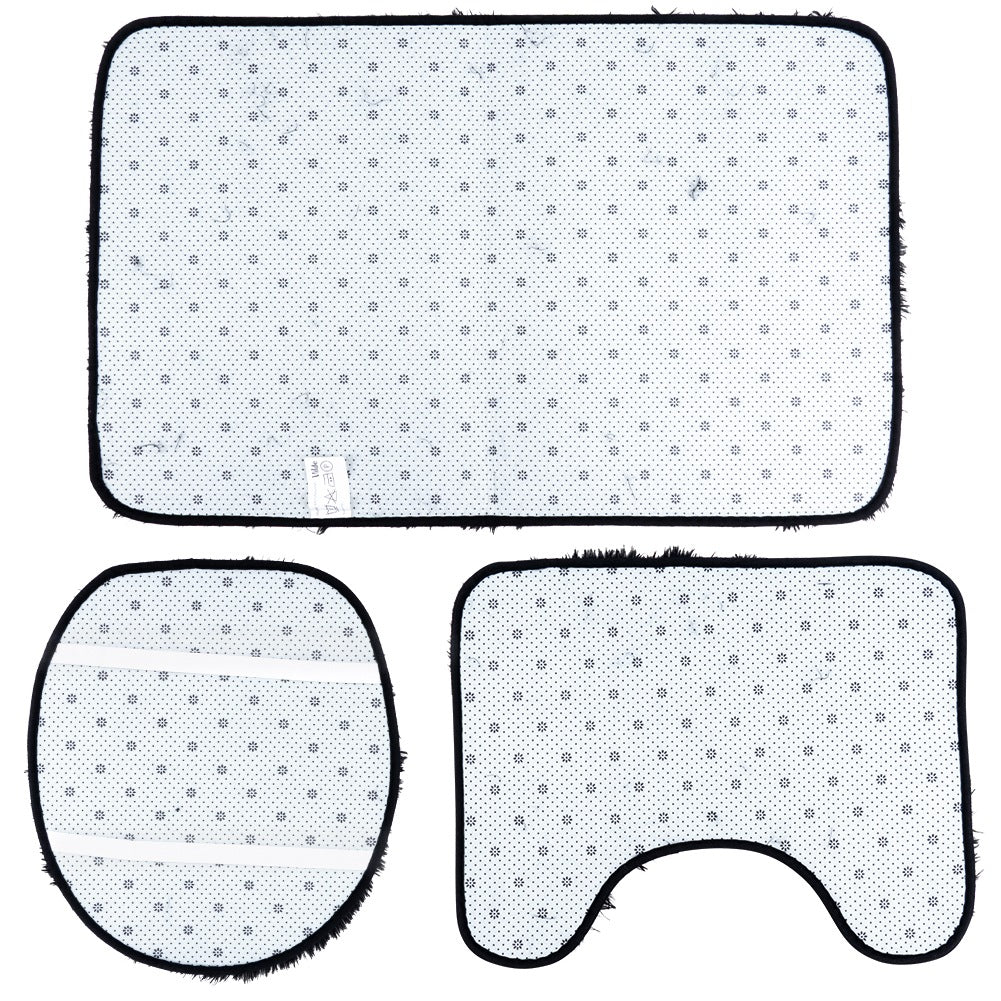 Set of 3 black bathroom mats