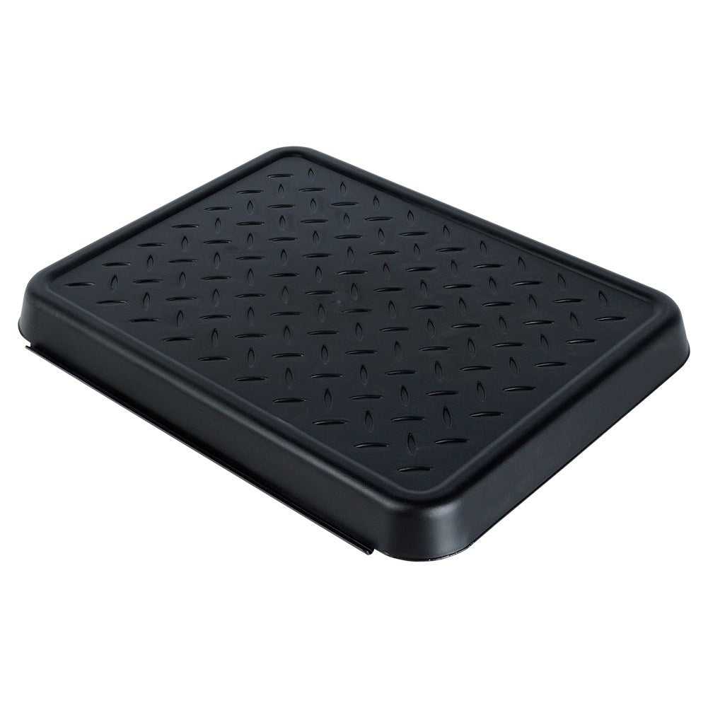 Set of 3 black durable shoe mats, connectable