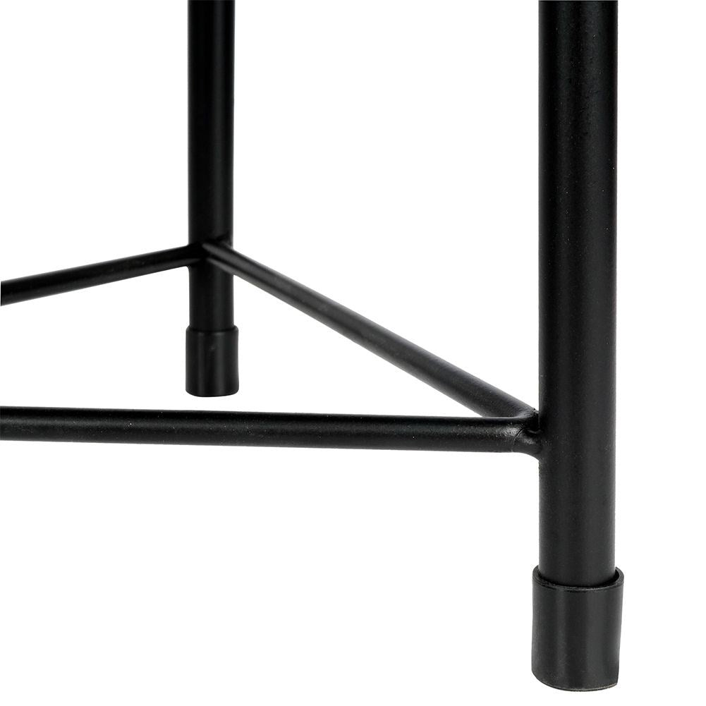 Set of 3 black flower pots on a stand for elegance