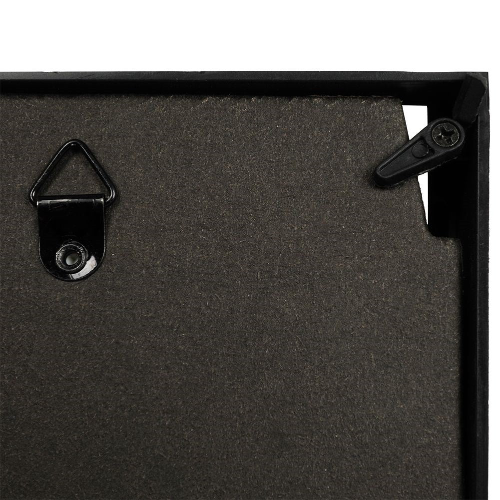 Set of 3 black photo frames in different sizes with glass front