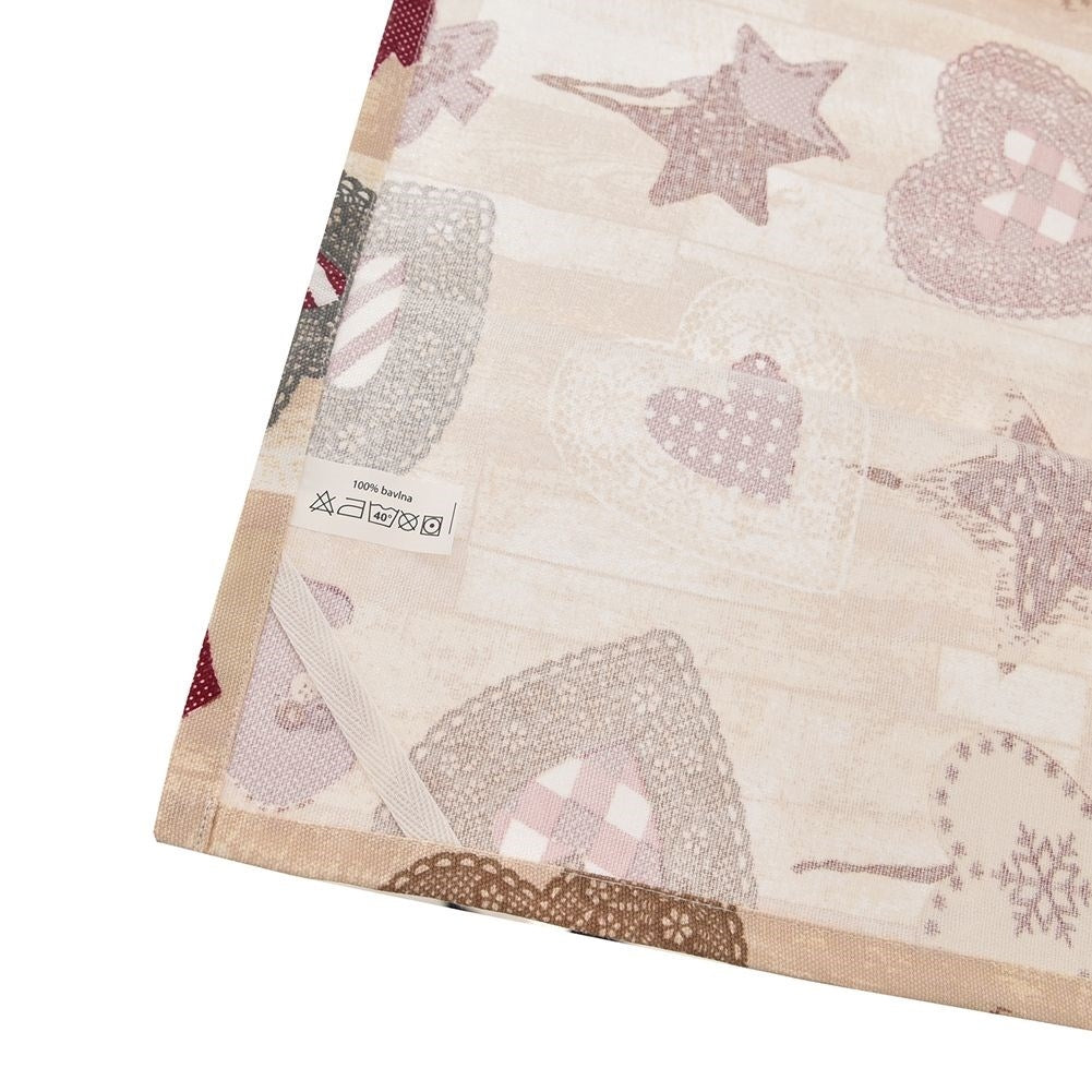 Set of 3 cotton towels in festive patterns