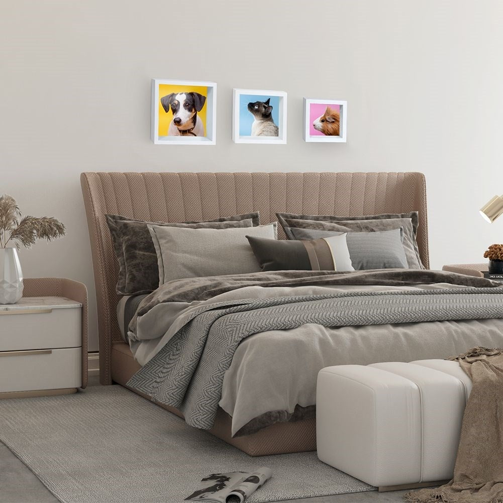Set of 3 deep white photo frames in different sizes