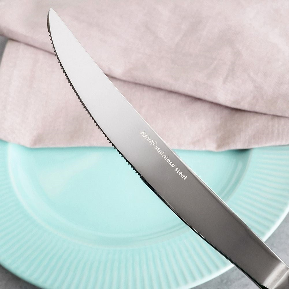 Set of 3 dinner knives in stainless steel, dishwasher safe