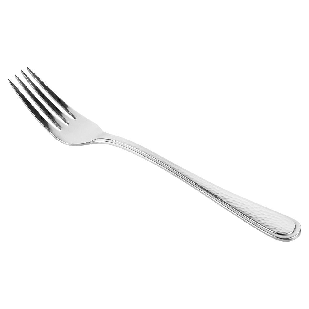 Set of 3 forks in hammered stainless steel, 20.5 cm