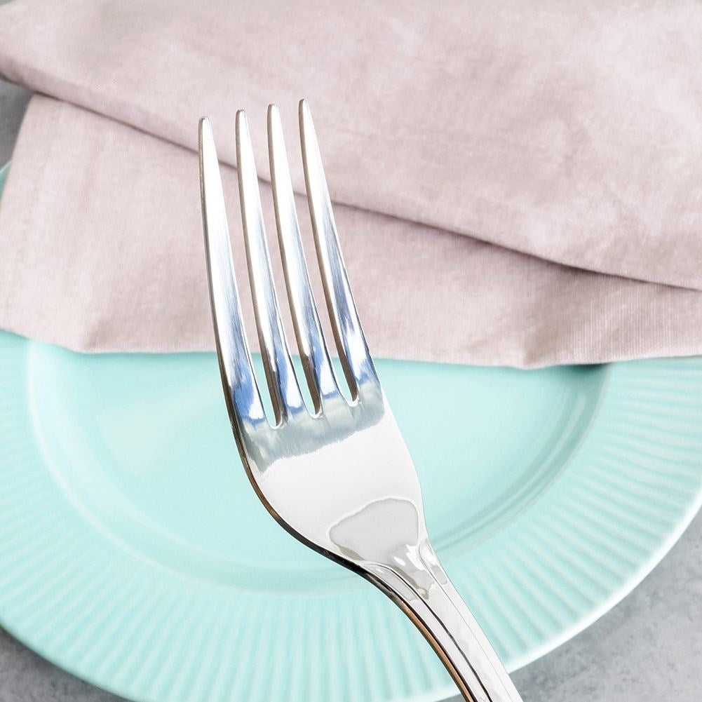 Set of 3 forks in hammered stainless steel, 20.5 cm
