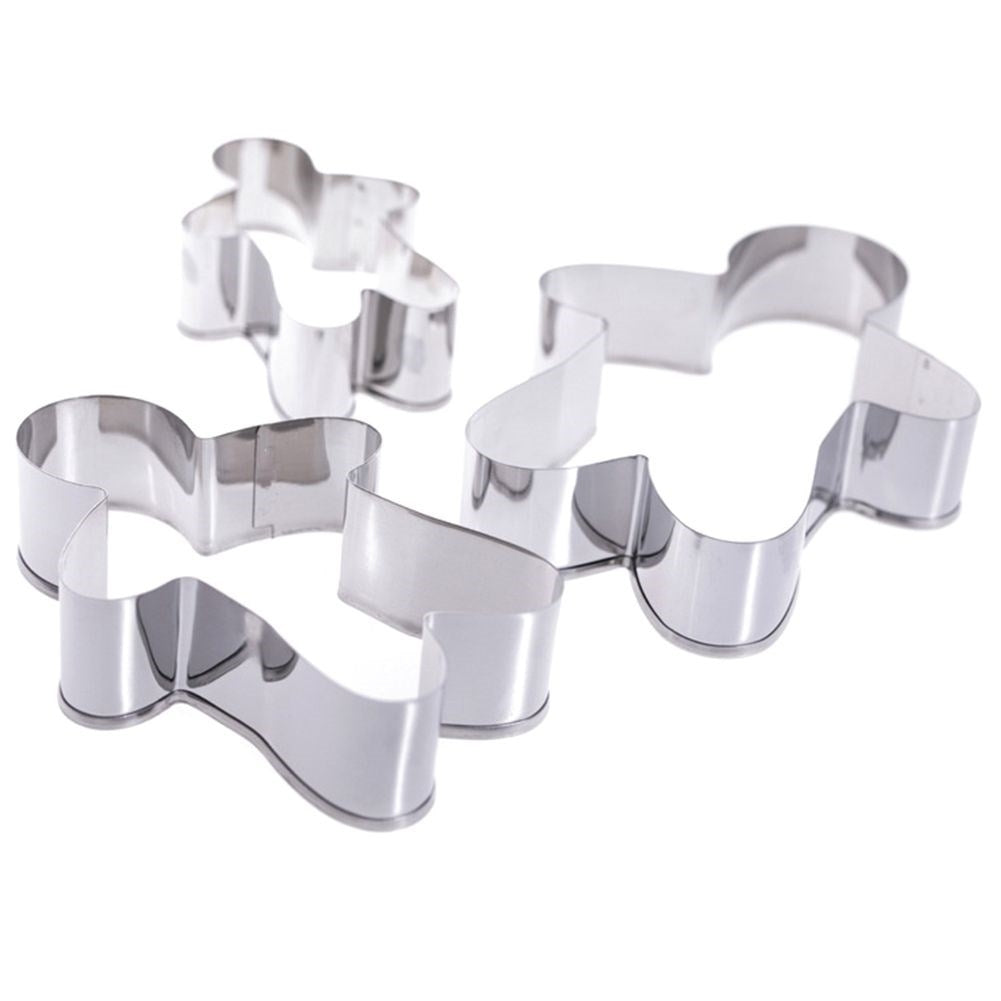 Set of 3 gingerbread men in stainless steel for Christmas baking