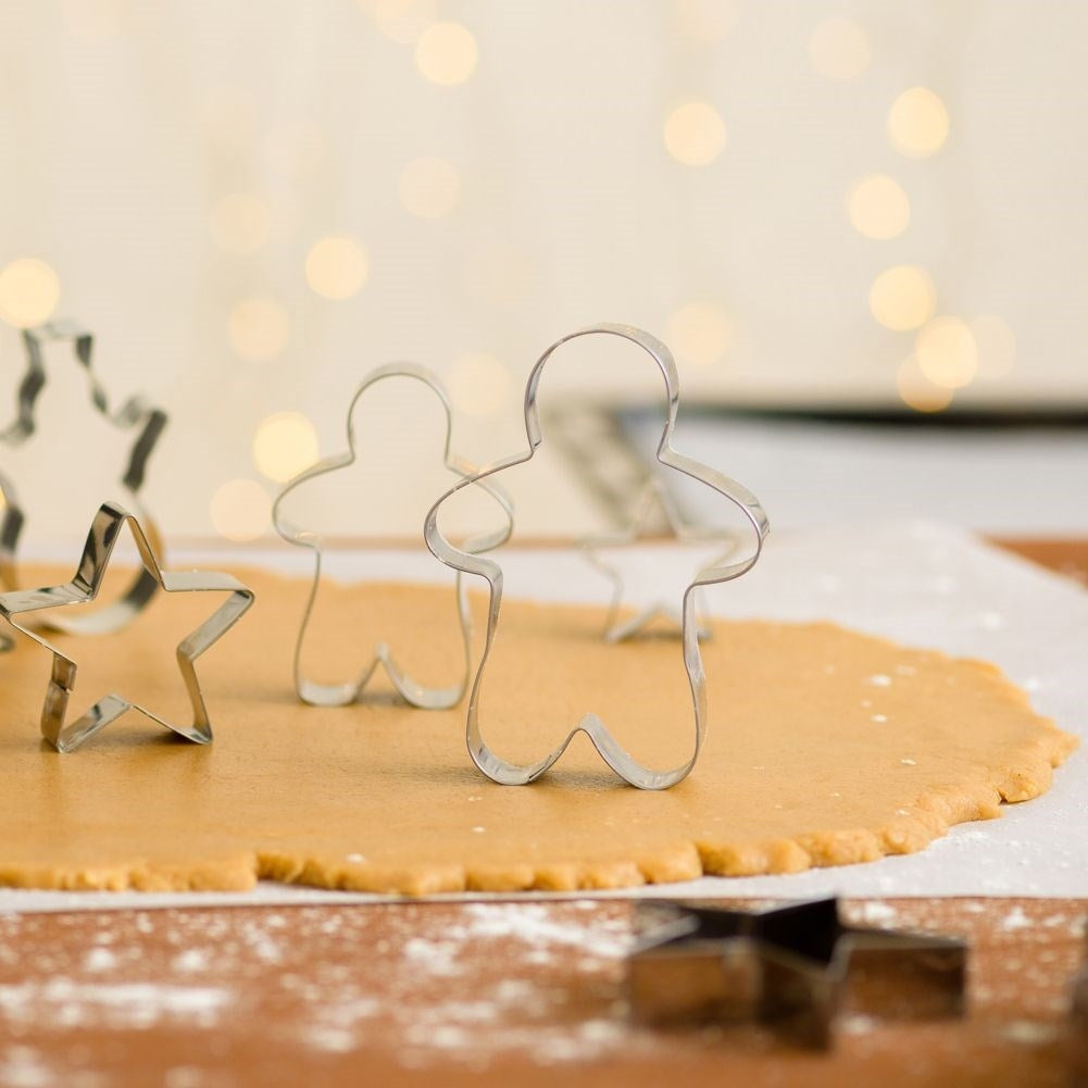 Set of 3 gingerbread men in stainless steel for Christmas baking