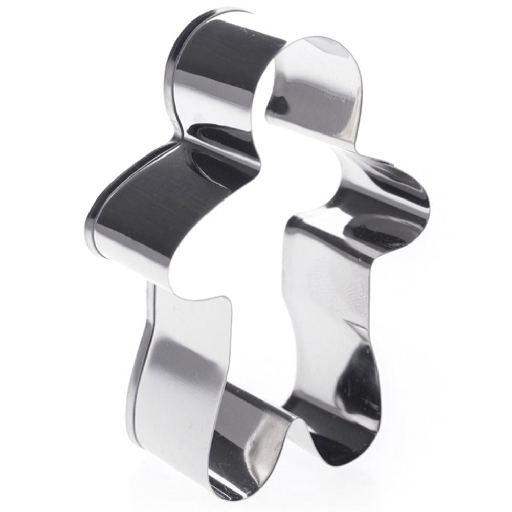 Set of 3 gingerbread men in stainless steel for Christmas baking