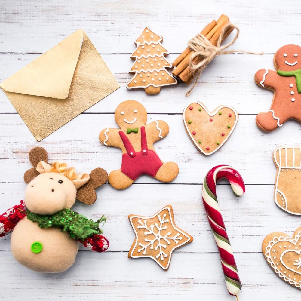 Set of 3 gingerbread men in stainless steel for Christmas baking