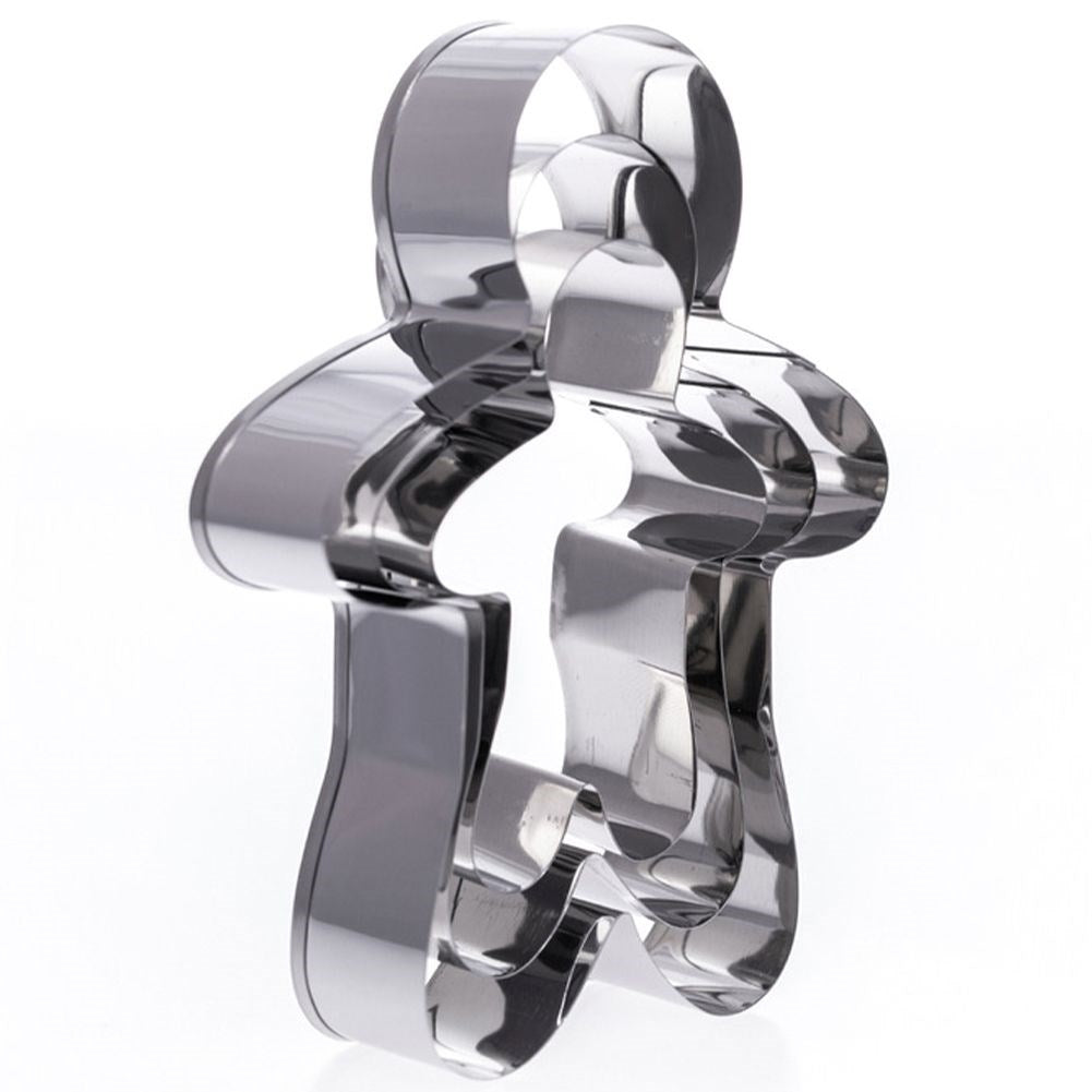 Set of 3 gingerbread men in stainless steel for Christmas baking