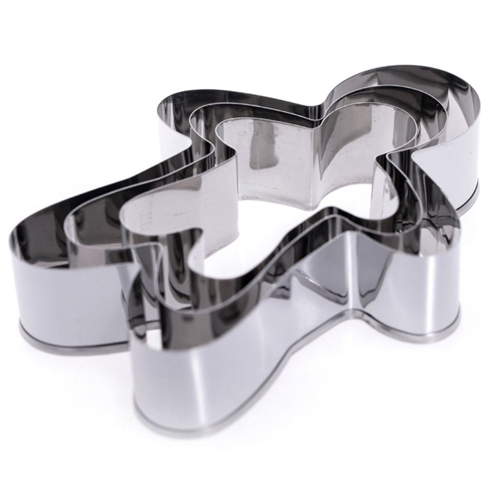 Set of 3 gingerbread men in stainless steel for Christmas baking