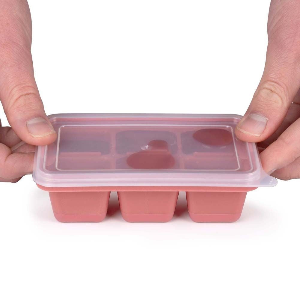 Set of 3 ice molds with lids and flexible bottoms