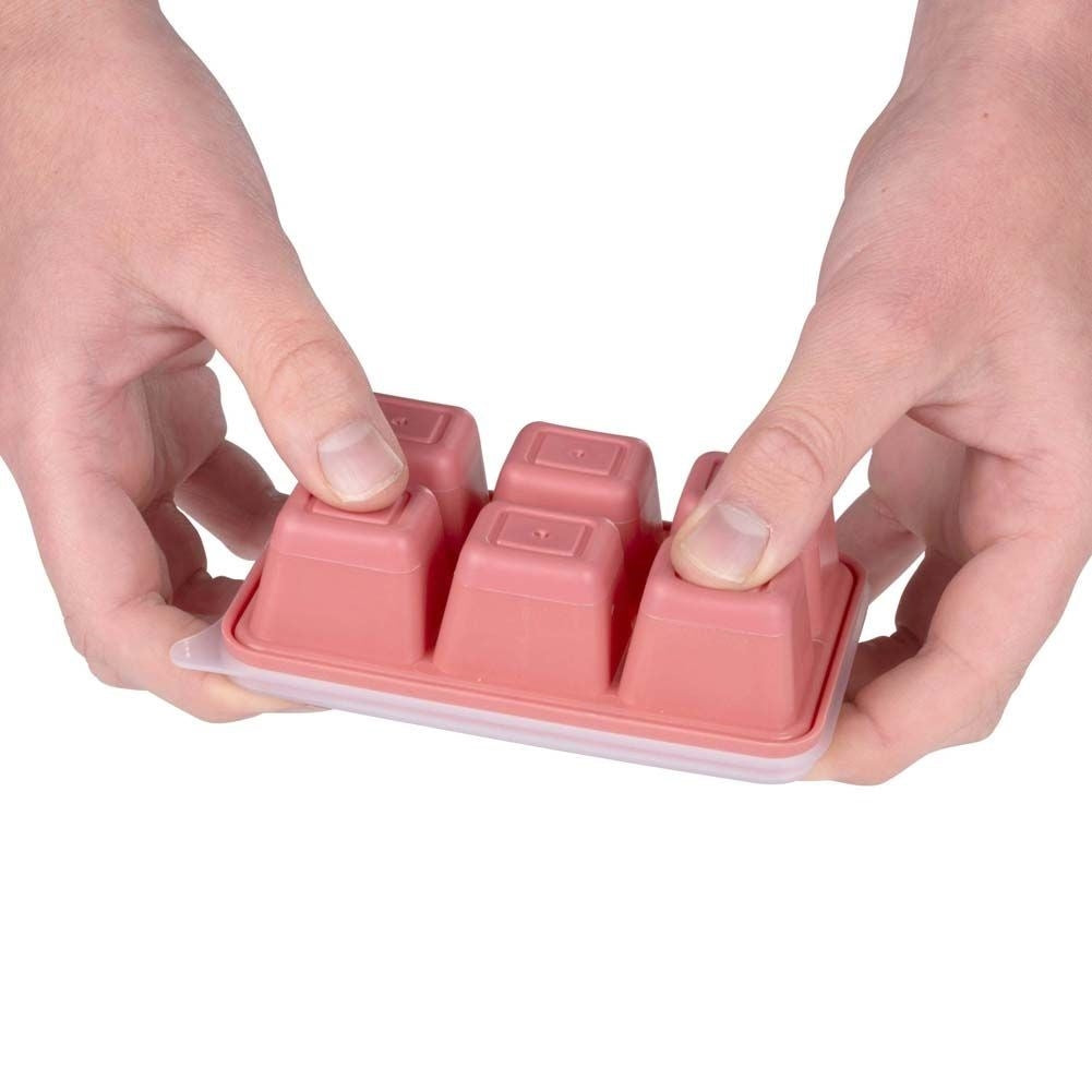 Set of 3 ice molds with lids and flexible bottoms
