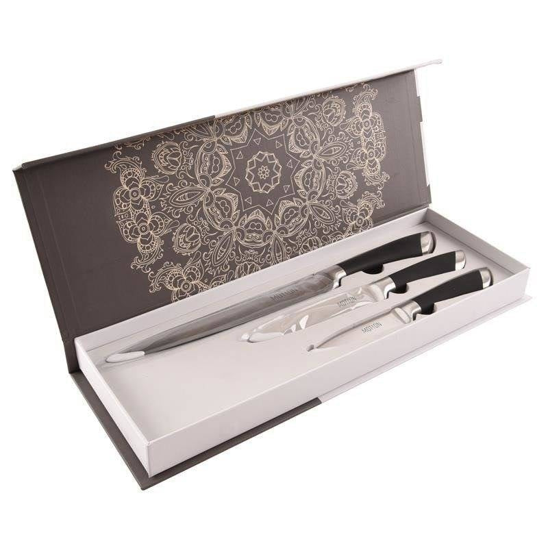 Set of 3 kitchen knives: versatile, balanced, stainless steel