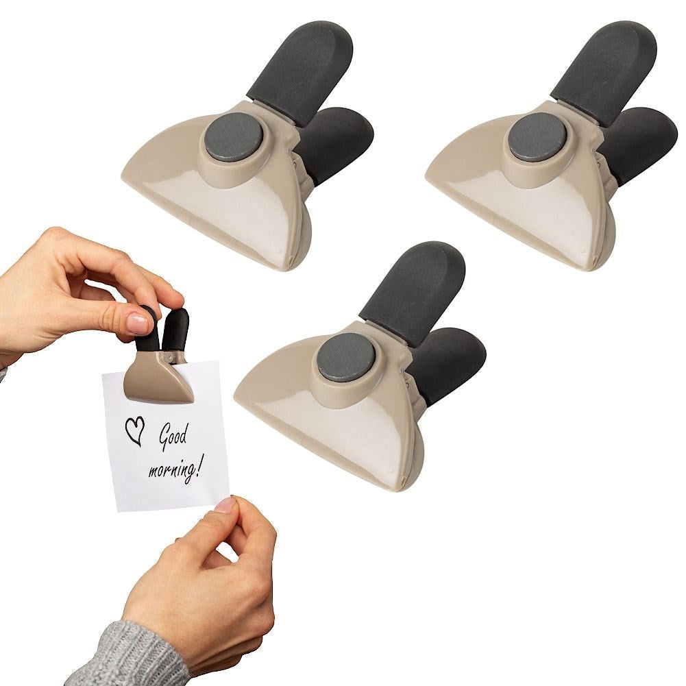 Set of 3 magnetic clips for fridge and bag closure