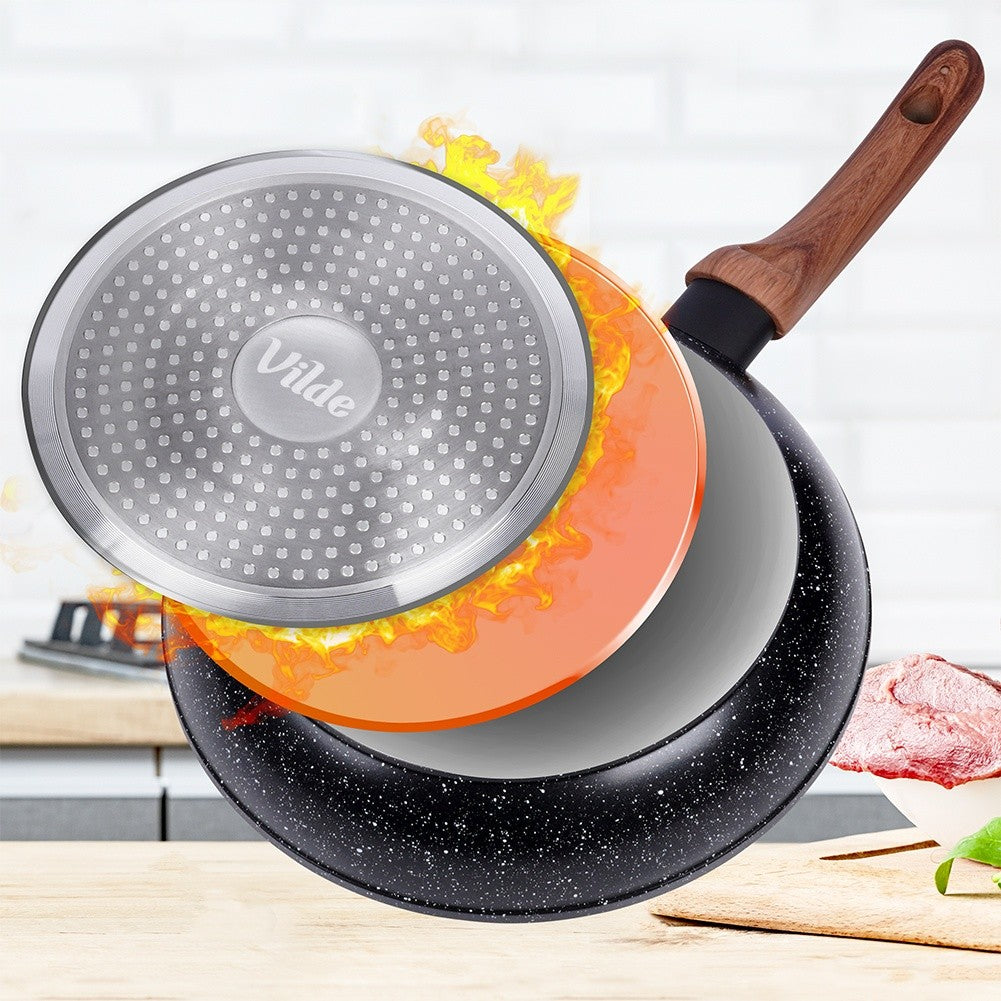 Set of 3 non-stick frying pans for all stoves, dishwasher safe