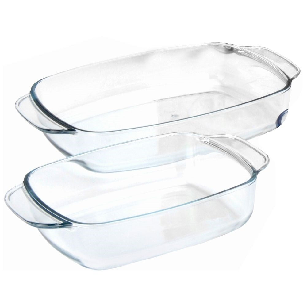 Set of 3 oven forms in heat-resistant glass