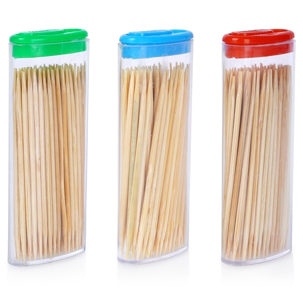 Set of 3 pk. wooden toothpicks, 80 pcs per pack. Perfect for snacks