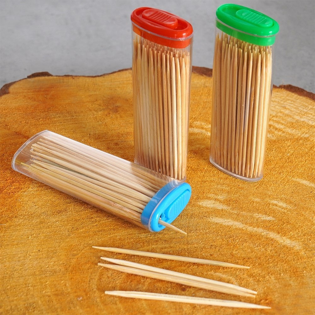 Set of 3 pk. wooden toothpicks, 80 pcs per pack. Perfect for snacks